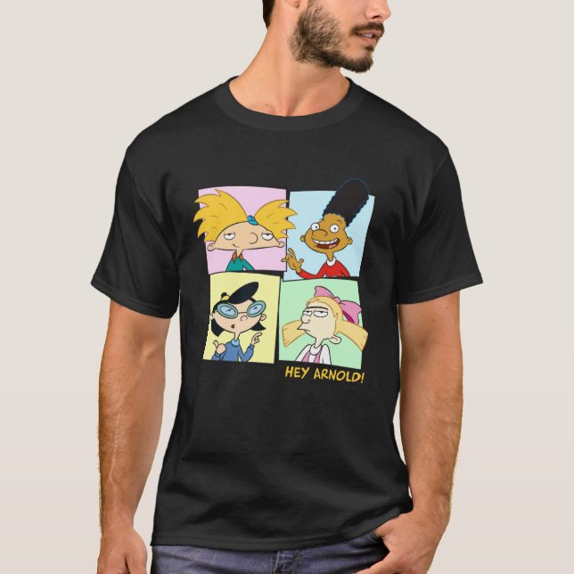 Hey Arnold Main Characters Boxed Up Portraits T Shirt (Framsida)