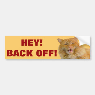 Hey! Baksida av! Med den stora orange katten Bildekal