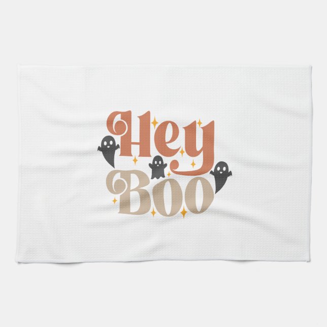 Hey Boo Boho Halloween Hey Boo Ghost Kökshandduk (Horisontell)