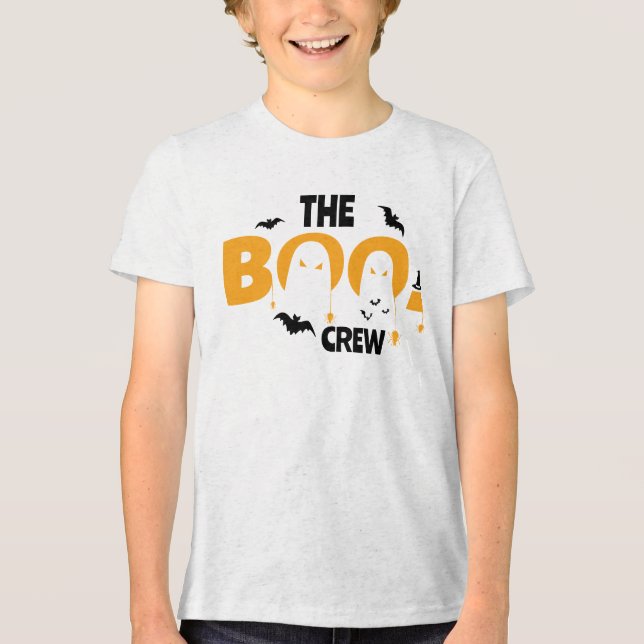 hey boo Funny Custom Name Family Orange Spooky T Shirt (Framsida)