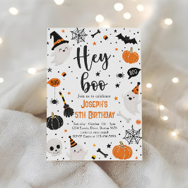 Hey Boo Halloween Groovy Ghost födelsedagsfest Inbjudningar