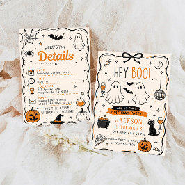 Hey Boo Halloween Spöke Födelsedagsfest Inbjudningar