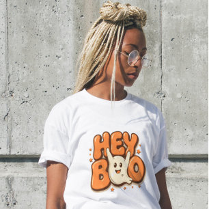 Hey Boo Rolig Halloween Spök Kvinnors T-Shirt