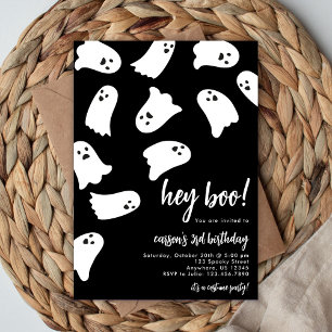 Hey Boo Spökfödelsedagsinbjudan Inbjudningar