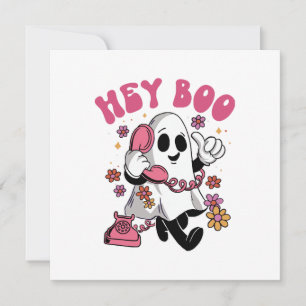 Hey Boo - Toppensk Spöke Halloween Inbjudningar