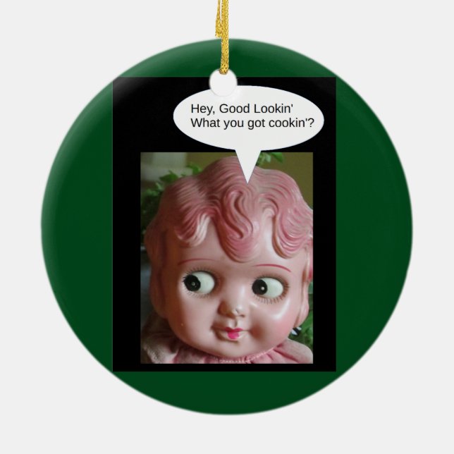 Hey bra Lookin - vad du fick cookin'? Julgransprydnad Keramik (Baksidan)