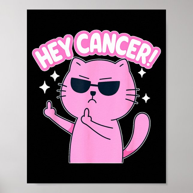 Hey Cancer F Rolig Katt Lillfinger Poster (Framsidan)