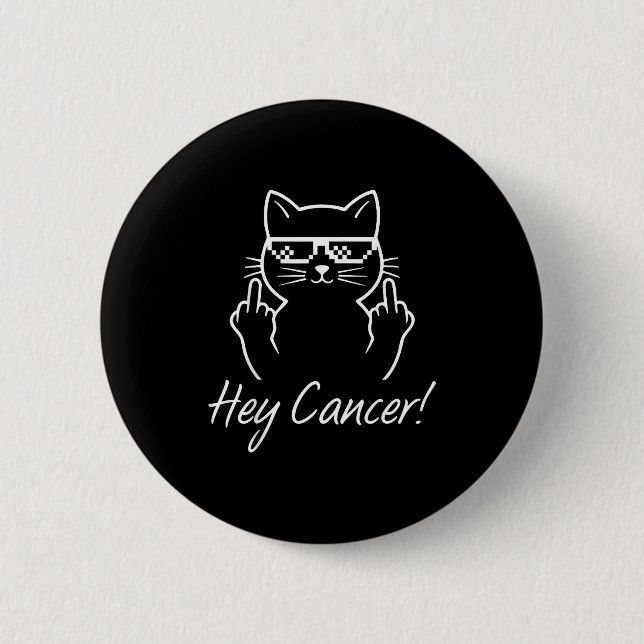 Hey Cancer Fu For Cancer Funny Cat Breast Cancer A Knapp (Framsida)