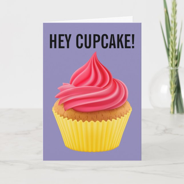 HEY CUPCAKE FÖDELSEDAGSKORT KORT (Framsida)