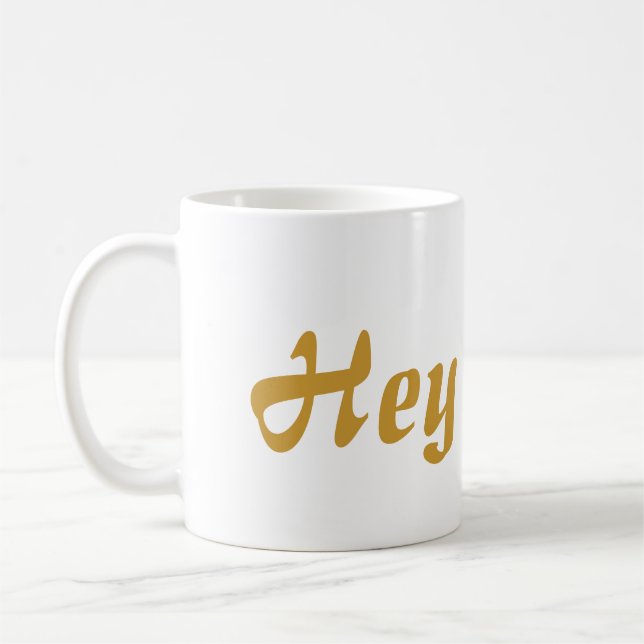 Hey Cutie guld- bokstäver Kaffemugg (Vänster)