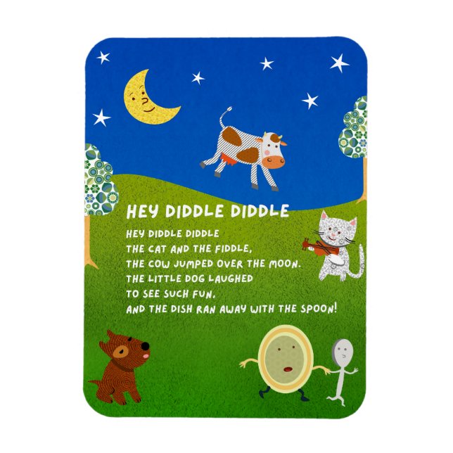Hey Diddle Diddle Barnkammarerim Magnet (Vertikal)