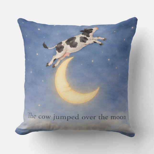 Hey Diddle Diddle Cow Over the Moon Pillow Kudde (Framsida)