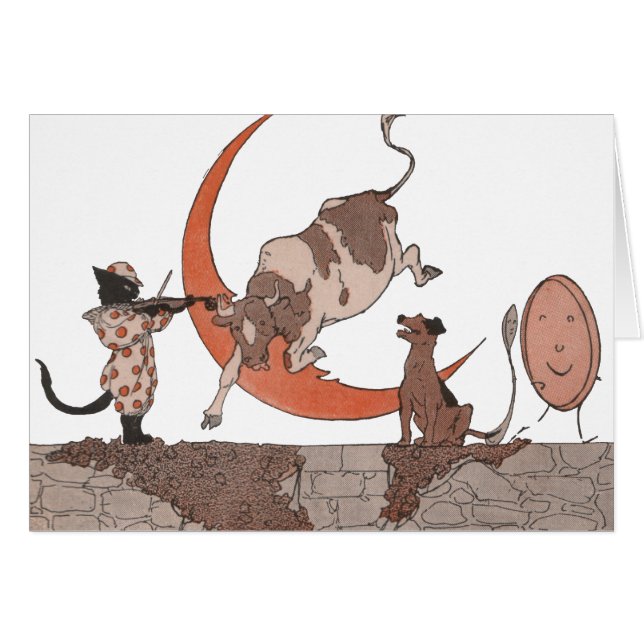 Hey Diddle Diddle Hälsningskort (Framsidan Horizontal)