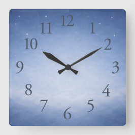 Hey Diddle Diddle Night Sky Nursery Wall Clock Fyrkantig Klocka