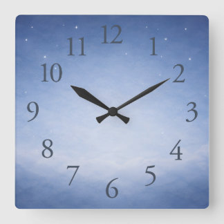 Hey Diddle Diddle Night Sky Nursery Wall Clock Fyrkantig Klocka