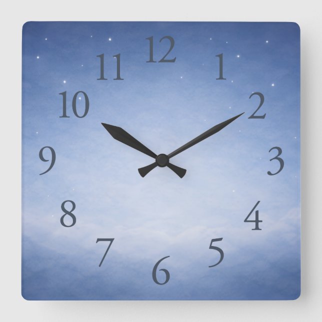 Hey Diddle Diddle Night Sky Nursery Wall Clock Fyrkantig Klocka (Framsida)