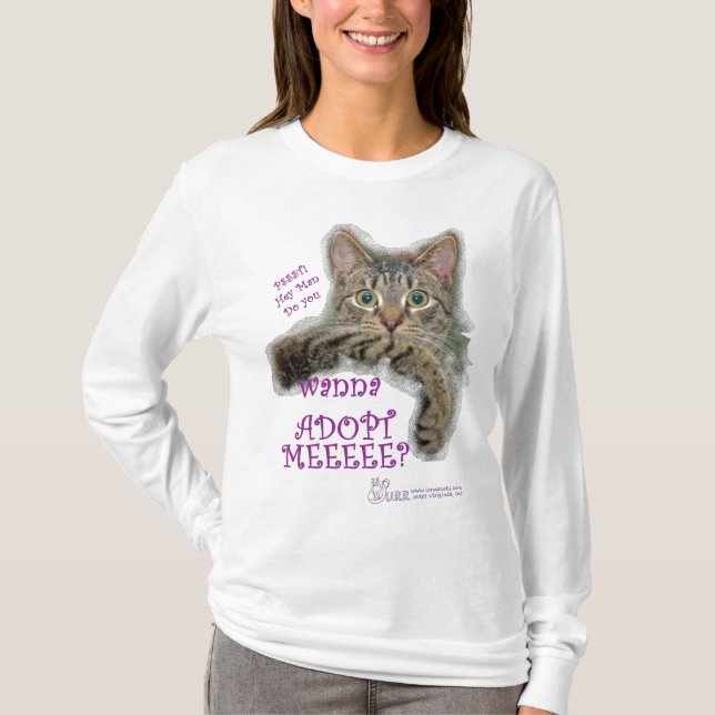 Hey dig… kvinna långärmadutslagsplats tee shirt (Framsida)