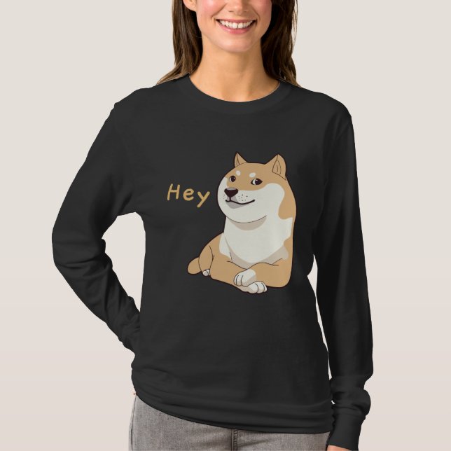Hey Doge Meme Crossed Arm Shiba Inu Cute Dog T Shirt (Framsida)