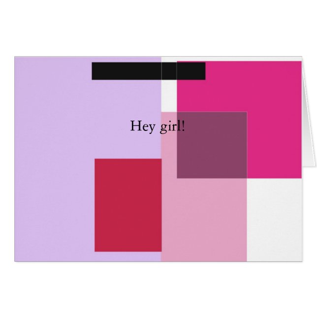 Hey flicka! hälsningskort (Framsidan Horizontal)