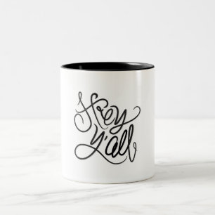 Hey för hälsningkaffe för YALL tillfällig sydlig Två-Tonad Mugg