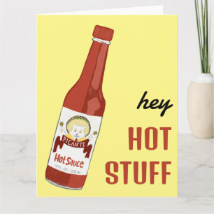 HEY HETT SAKER Spicy Hett Sauce Cat Maracas Kärlek Kort