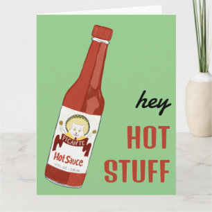 HEY HETT SAKER Spicy Hett Sauce Cat Maracas Kärlek Kort