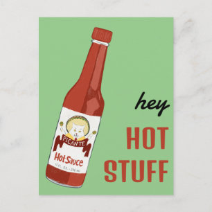 HEY HETT SAKER Spicy Hett Sauce Cat Maracas Kärlek Vykort