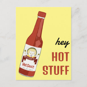 HEY HOT STUFF Het Kryddstark Senap Katt Maracas Kä Vykort