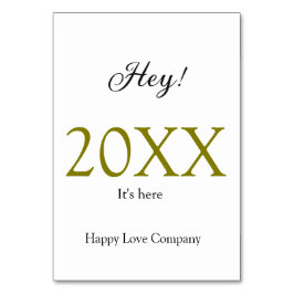 Hey it's new year add year gold black simple. Mini Bordsnummer