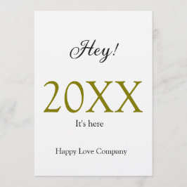Hey it's new year add year gold black simple. Mini Inbjudningar