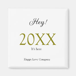Hey it's new year add year gold black simple. Mini Magnet