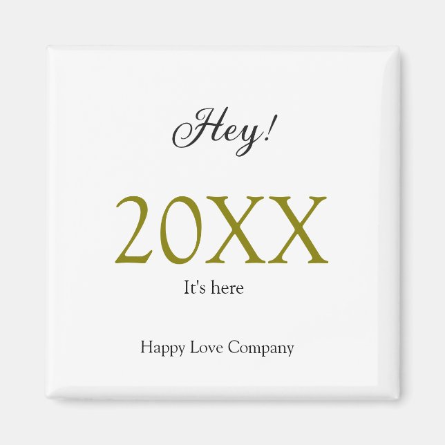 Hey it's new year add year gold black simple. Mini Magnet (Framsidan)