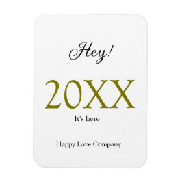 Hey it's new year add year gold black simple. Mini Magnet