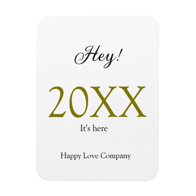 Hey it's new year add year gold black simple. Mini Magnet (Vertikal)
