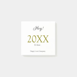 Hey it's new year add year gold black simple. Mini Post-it Block