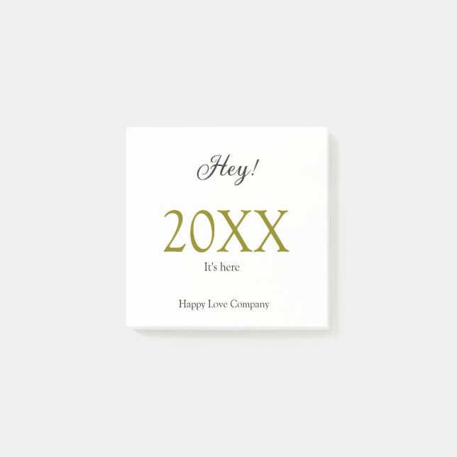 Hey it's new year add year gold black simple. Mini Post-it Block (Framsida)