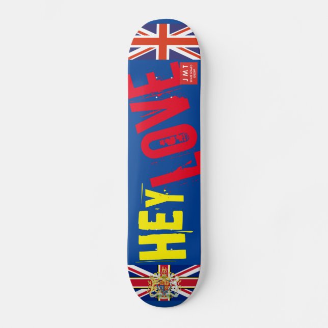 HEY KÄRLEK OFFICIELL UK Skateboard (Framsida)