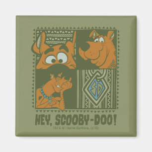 Hey kvadrerar stam- Scooby-Doo grafiskt Magnet