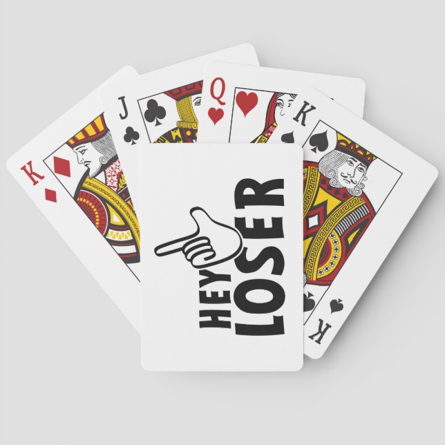 Hey loser. losers, mafkees, onnozele, neurd....  casinokort (Baksidan)