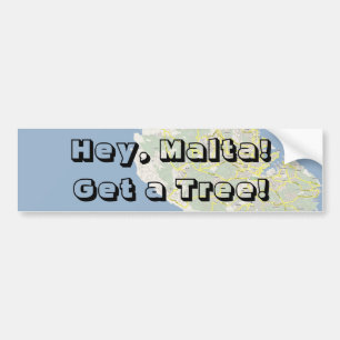 Hey Malta! Få ett träd! Bildekal