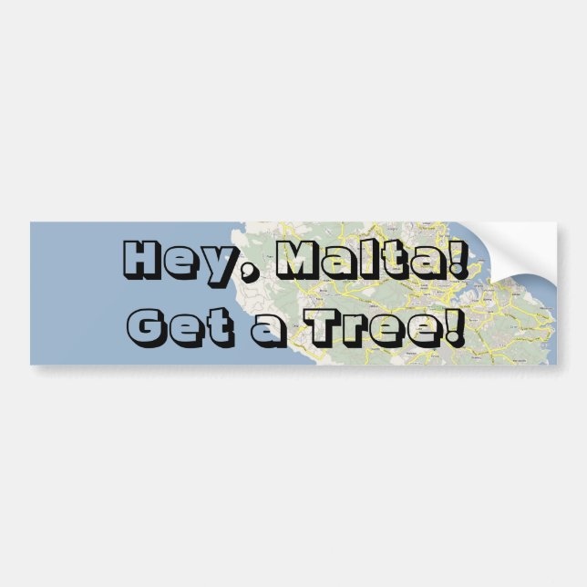 Hey Malta! Få ett träd! Bildekal (Framsidan)