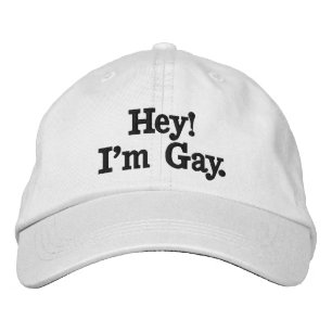 Hey! Mig förmiddaggay. Broderad Keps