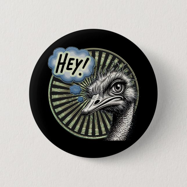 Hey Ostrich Bubble Button Knapp (Framsida)