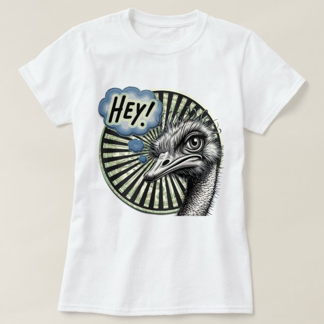 Hey Ostrich Bubble Women's Tee (Design framsida)