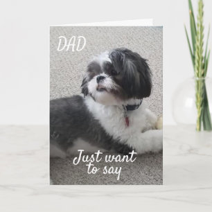 "HEY PAPPA" SÄGER VALPEN "HA LYCKLIG FARS DAG" KORT