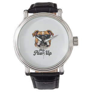 Hey Paws Up Vintage Bulldog med solglasögon Roligt Armbandsur
