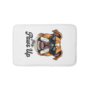 Hey Paws Up Vintage Bulldog med solglasögon Roligt Badrumsmatta
