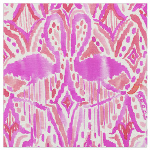 HEY rosa stam- Ikat för FLAMINGO vattenfärg Tyg