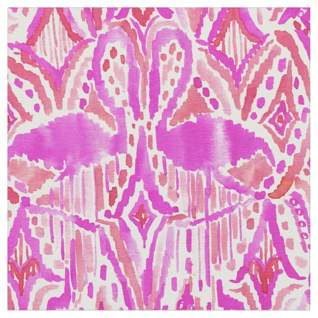 HEY rosa stam- Ikat för FLAMINGO vattenfärg Tyg (Närbild)