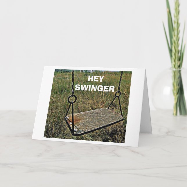 "HEY SWINGER" GRATTIS PÅ FÖDELSEDAGEN KORT (Framsida)